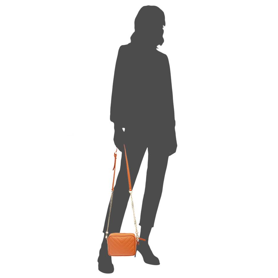 Laura Di Maggio COCCA – Borsa da Sera in Pelle Soft Trapuntato – Arancione Offerte