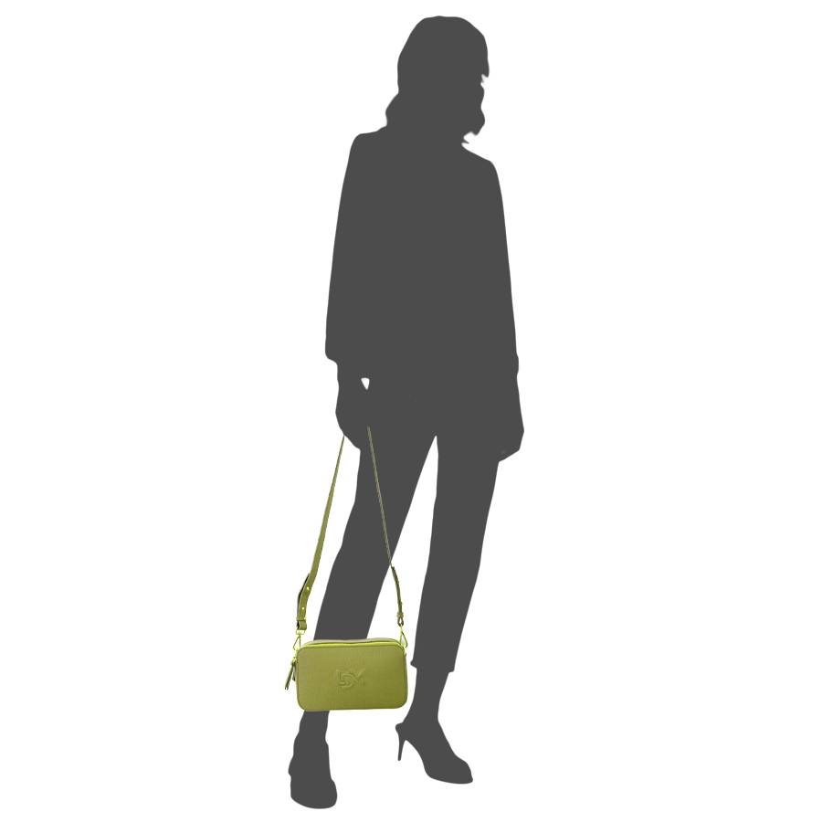 Laura Di Maggio LOIS – Saponetta in pelle dollaro stampata lime Vendita Calda