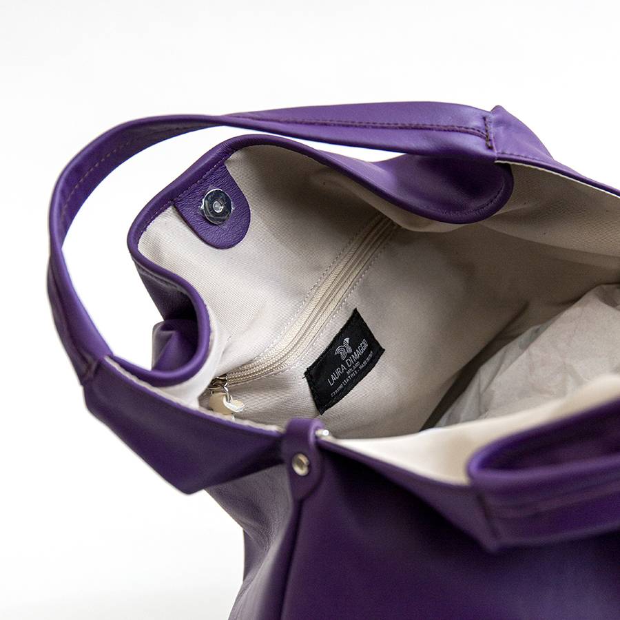 Laura Di Maggio ELSA – Sacca maxi in pelle nappa viola Italy
