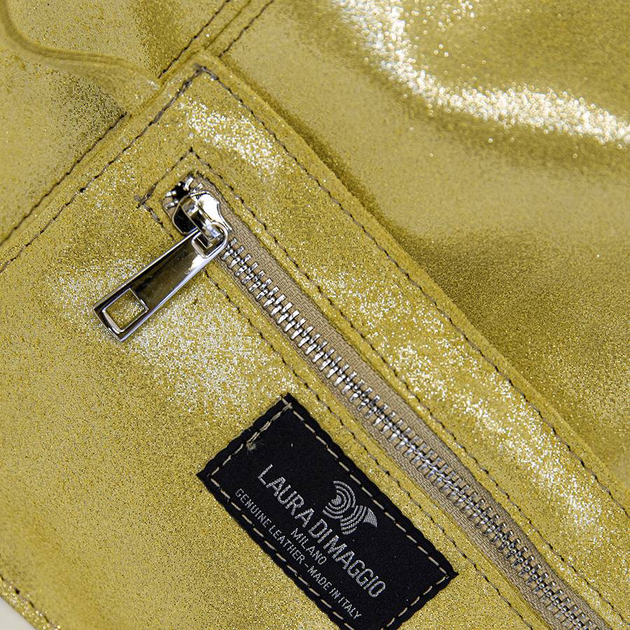 Laura Di Maggio GLIETTER – sacca in pelle glitter gialla Offerta