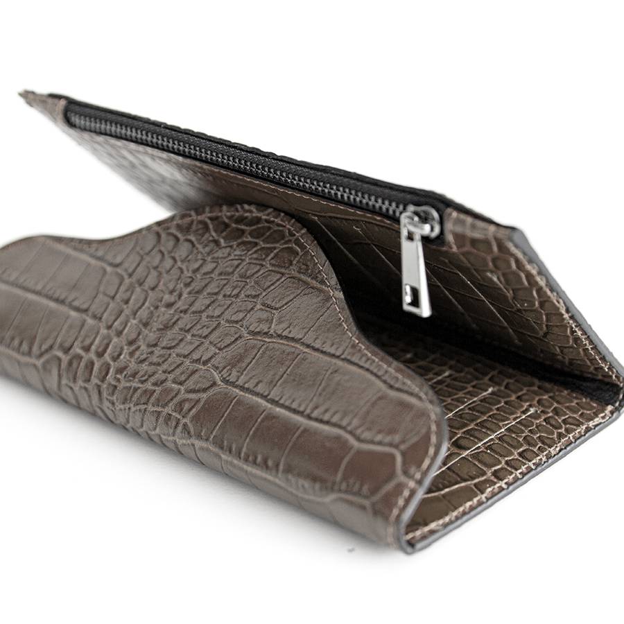 Laura Di Maggio KOBRA – portafoglio in pelle stampa cocco taupe Promozione Limitata
