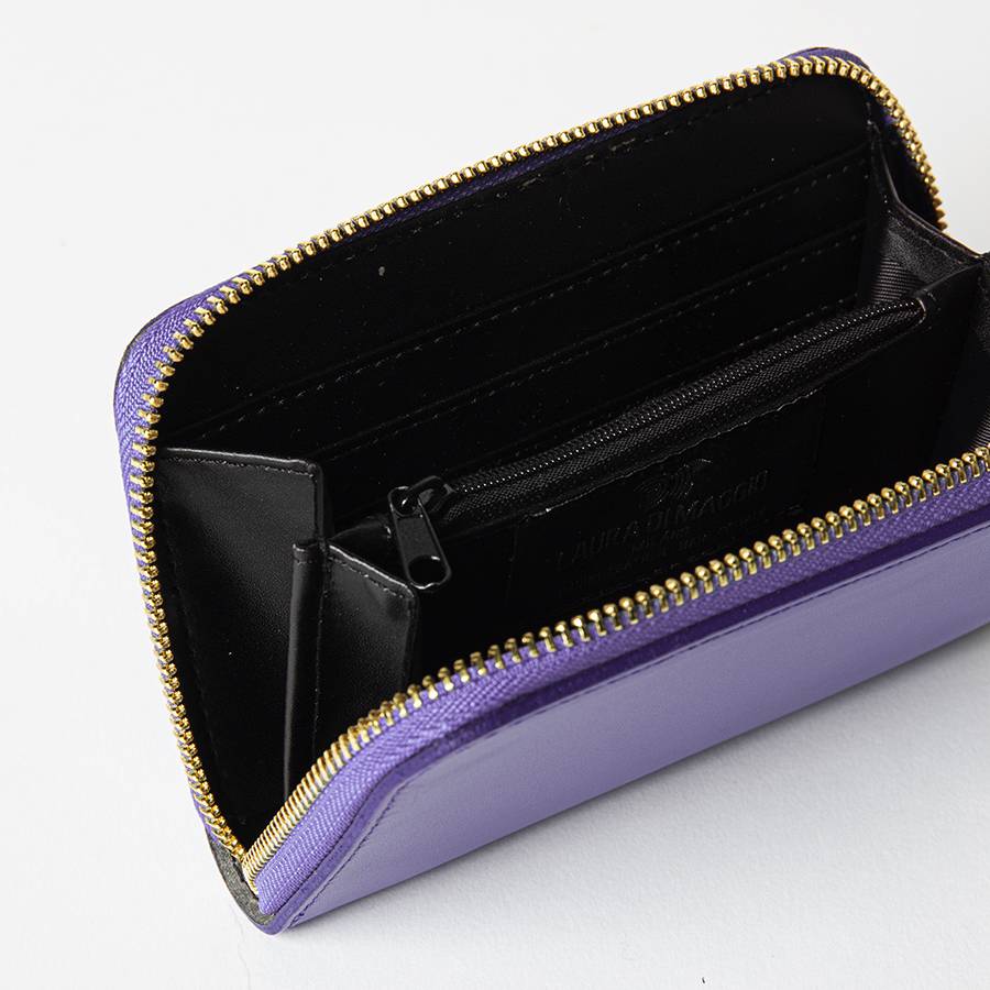 Laura Di Maggio ELEGANT MINI – portafoglio in pelle elegant viola Vendita Economica