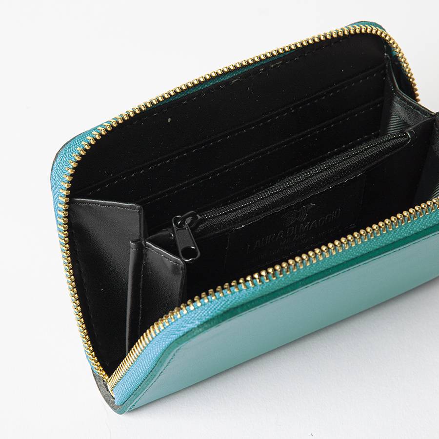 Laura Di Maggio ELEGANT MINI – portafoglio in pelle elegant turchese Vendite Flash
