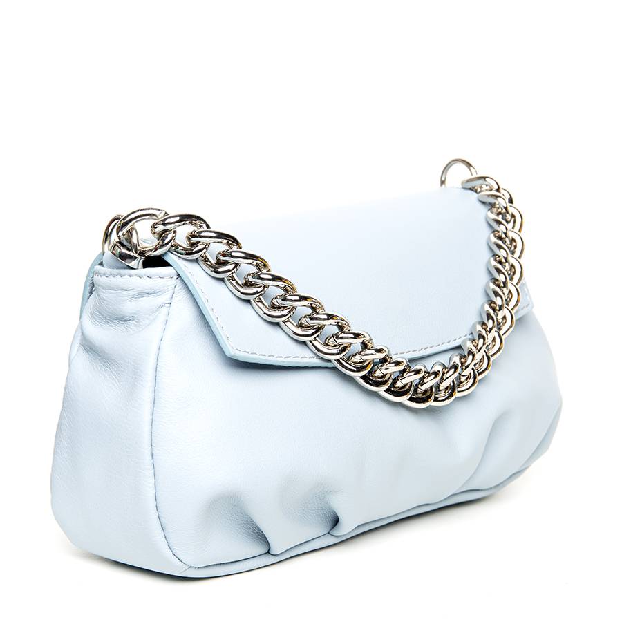 Laura Di Maggio BONBON – Borsa da sera in pelle soft azzurra Promozione Limitata