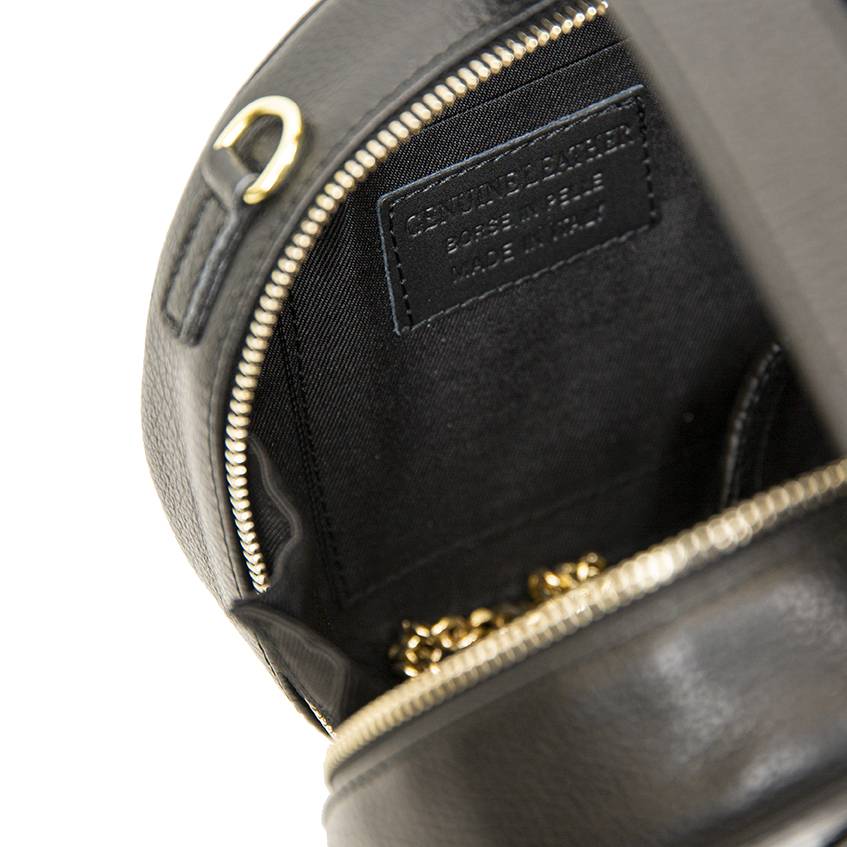 Laura Di Maggio LADY – Borsa circolare in pelle stampa cocco nera Fino Al -60%