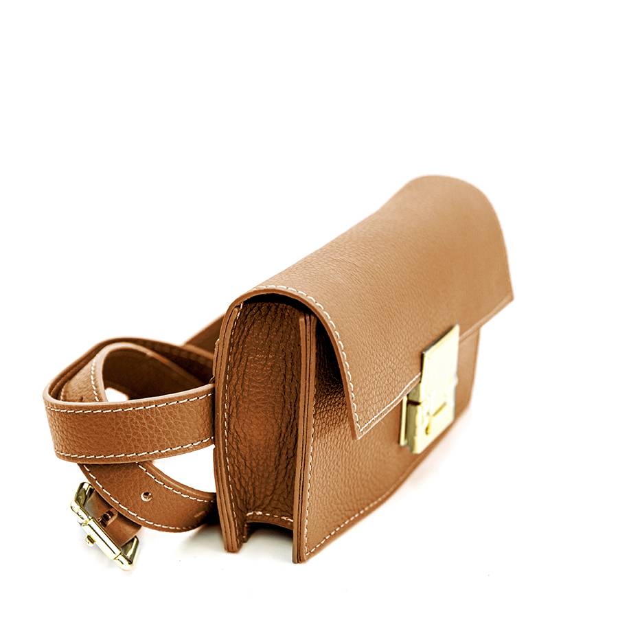 Laura Di Maggio CAROL – marsupio cuoio con chiusura oro Sconto