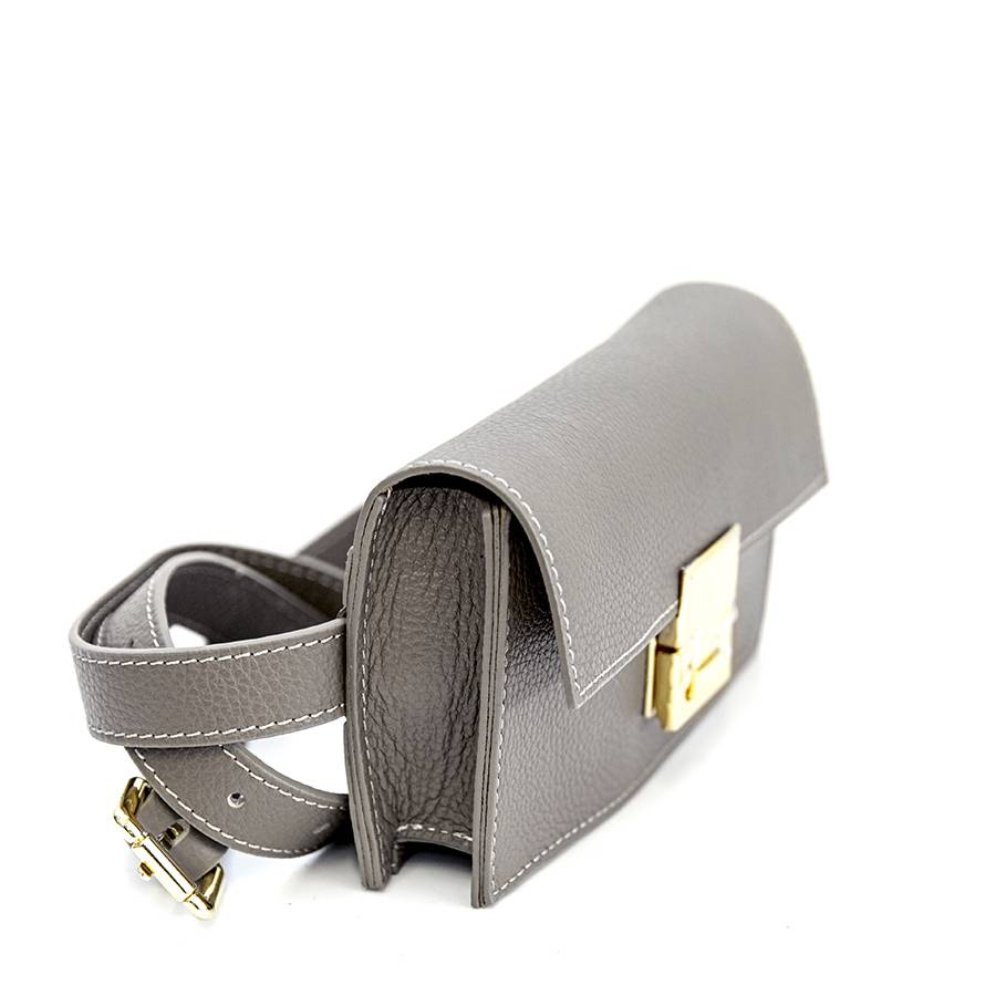 Laura Di Maggio CAROL – marsupio grigio con chiusura oro Online