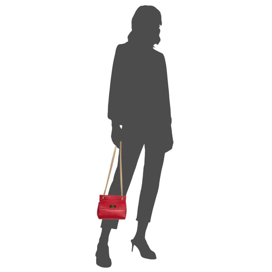 Laura Di Maggio GRETA – mini bag in pelle rossa con manici a catena Outlet