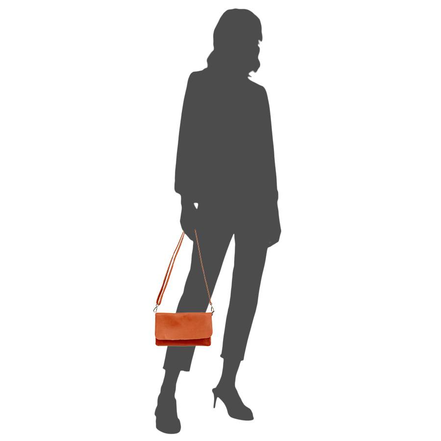 Laura Di Maggio CLAIRE – pochette sottile arancio in pelle dollaro In Vendita
