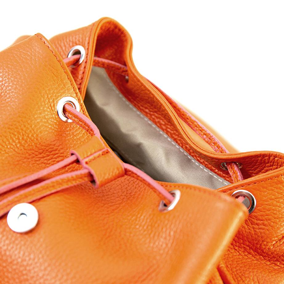 Laura Di Maggio LEIDA – Zaino in pelle dollaro arancio Vendita