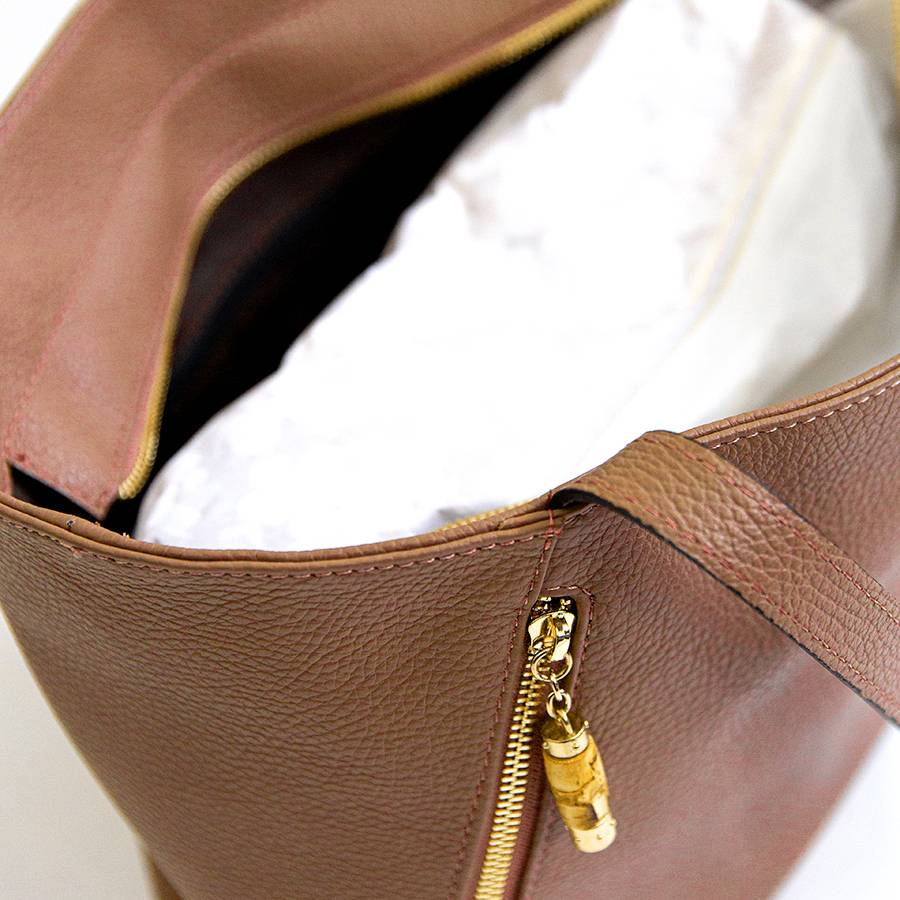 Laura Di Maggio BAMBU’ SHOPPER – Borsa in pelle cuoio Saldi