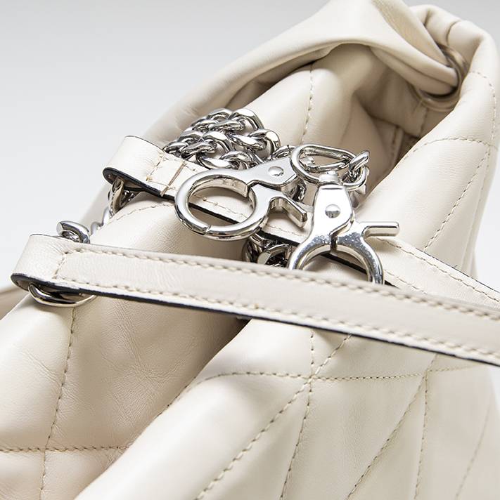 Laura Di Maggio RITA – borsa in pelle soft trapuntato latte Qualità Garantita