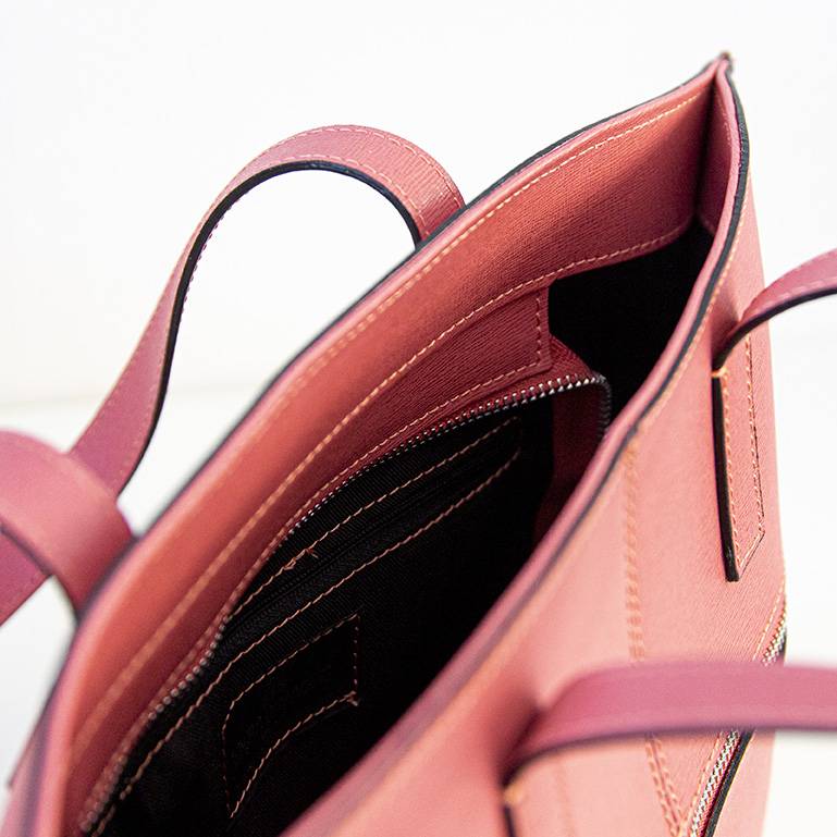 Laura Di Maggio SIMONA – Shopper in pelle saffiano rosa Consegna Veloce
