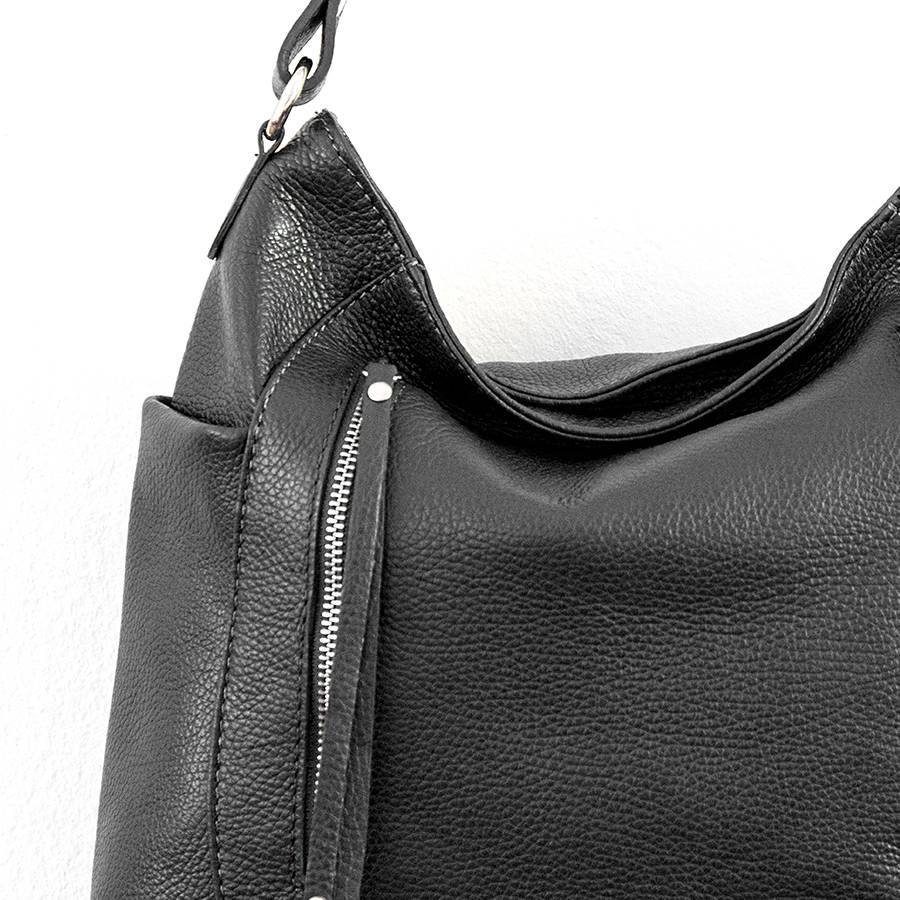 Laura Di Maggio ZIPPY – sacca in pelle con zip nera Convenienza