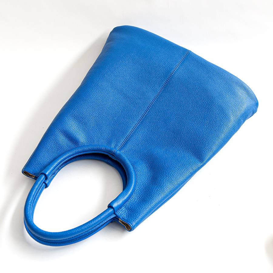 Laura Di Maggio INDIA – Maxi borsa con manico tondo in pelle blu Offerta migliore