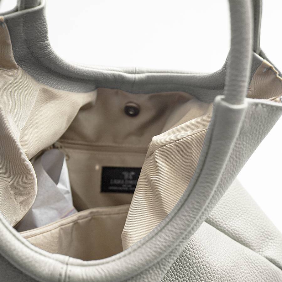 Laura Di Maggio INDIA – Maxi borsa con manico tondo in pelle latte Online Outlet