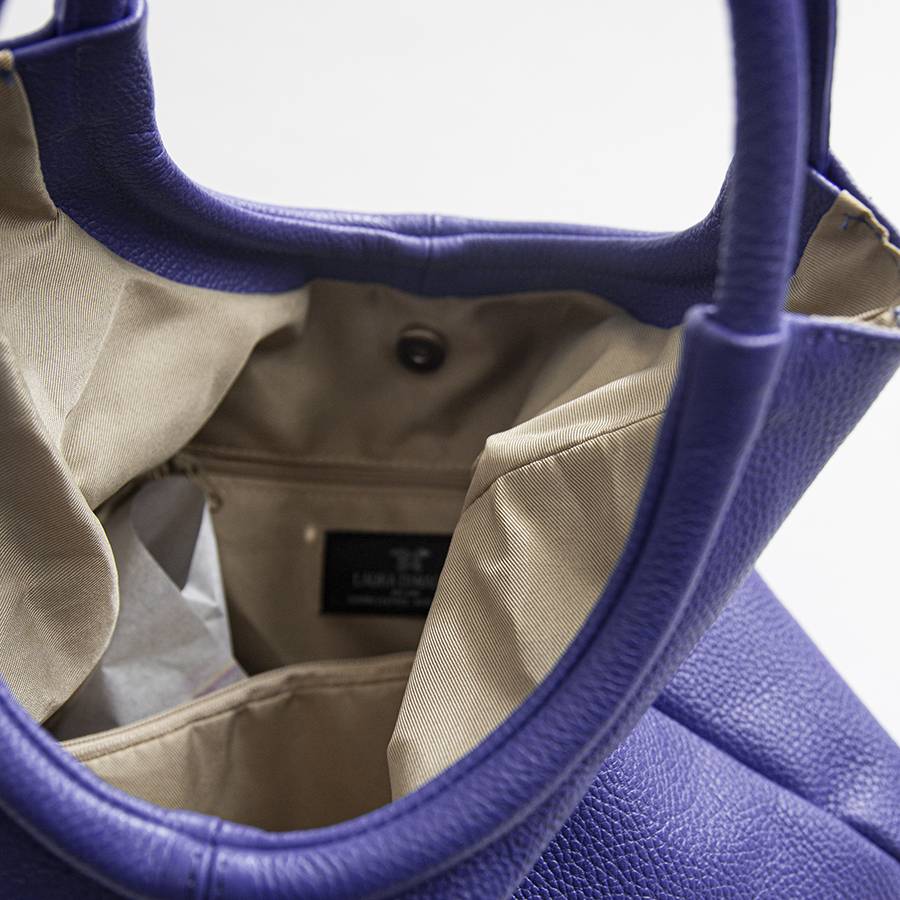 Laura Di Maggio INDIA – Maxi borsa con manico tondo in pelle glicine Offerta temporanea