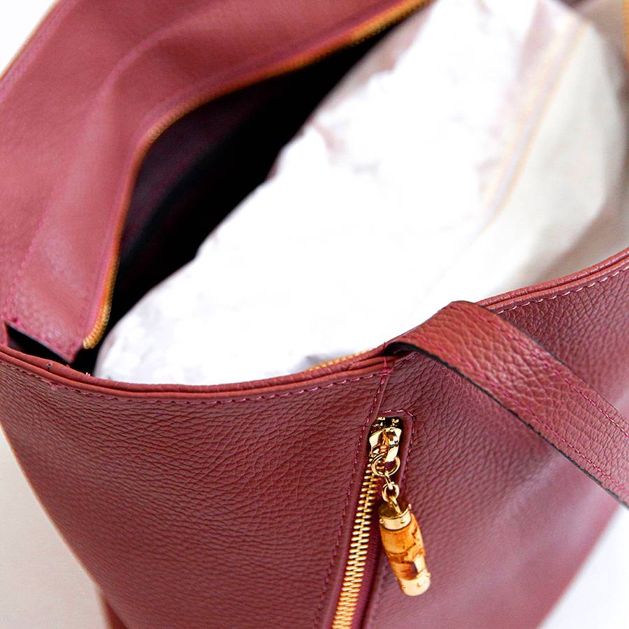 Laura Di Maggio BAMBU’ SHOPPER – Borsa in pelle rossa Saldi