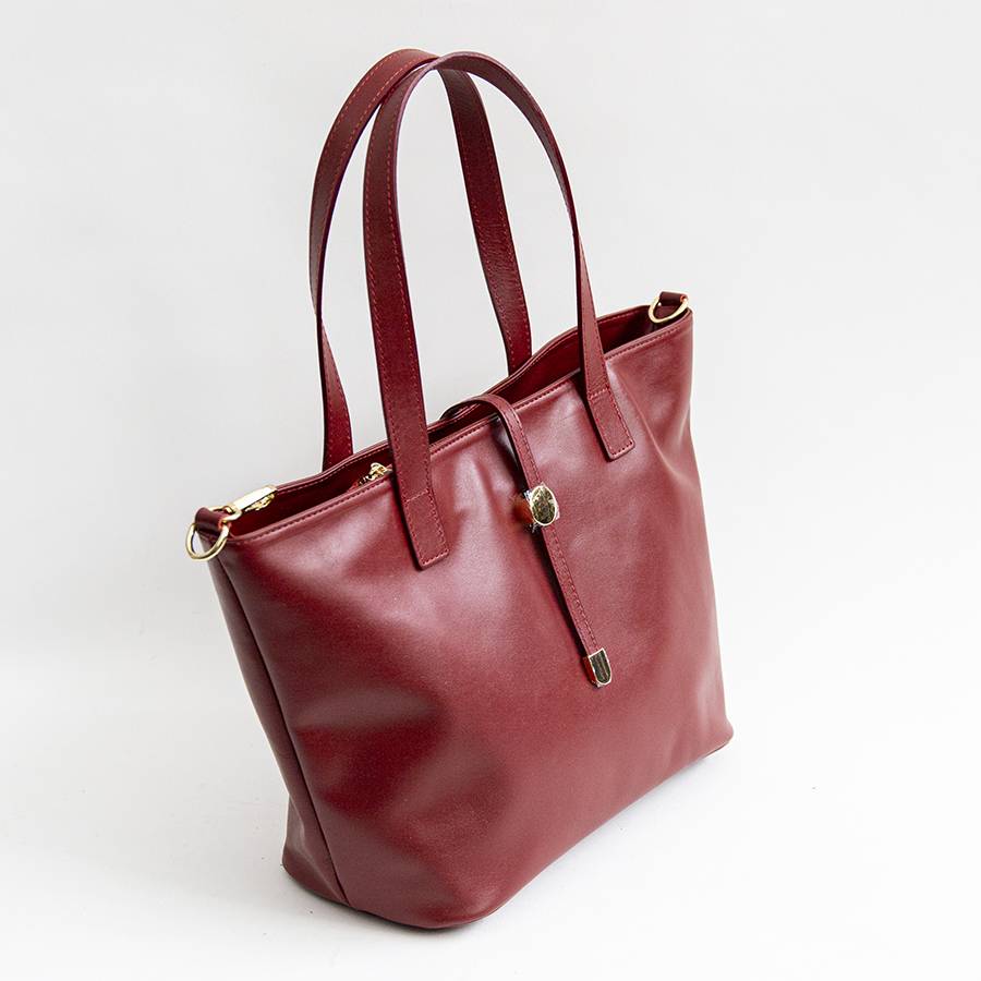 Laura Di Maggio LADY – shopping in pelle soft rubino Vendita Calda
