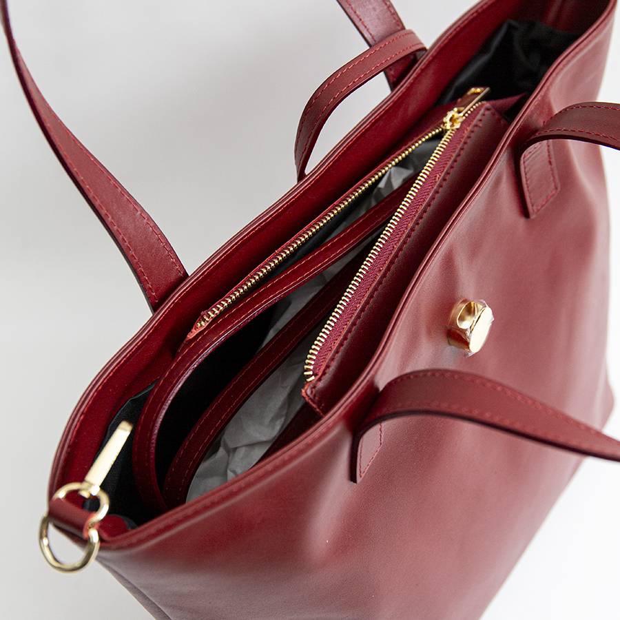 Laura Di Maggio LADY – shopping in pelle soft rubino Vendita Calda