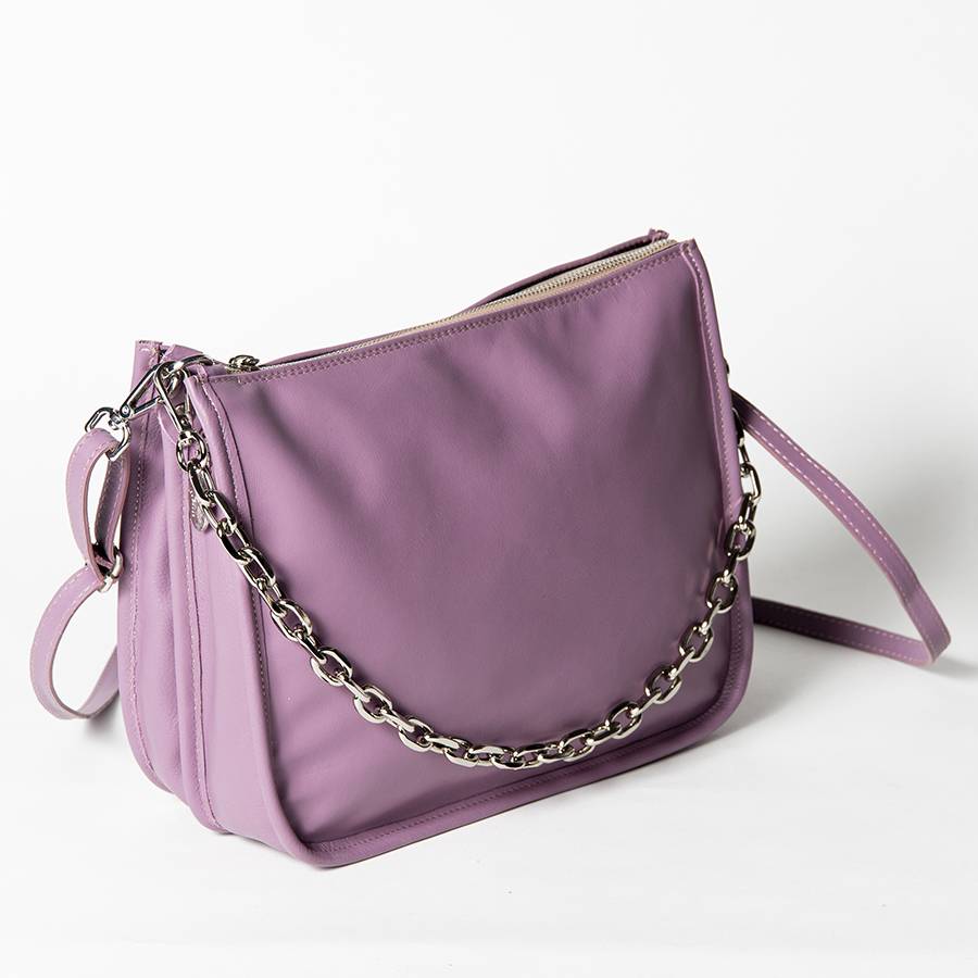 Laura Di Maggio POLLY – Postina in pelle nappa malva Nuovo