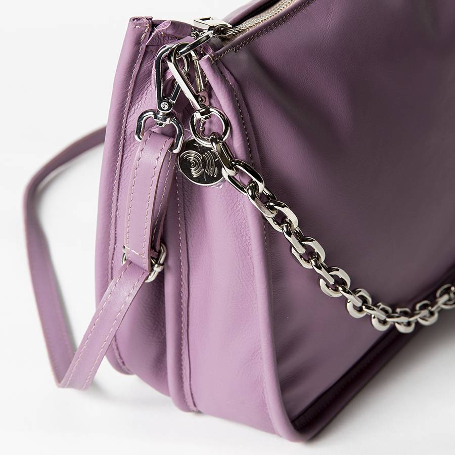Laura Di Maggio POLLY – Postina in pelle nappa malva Nuovo