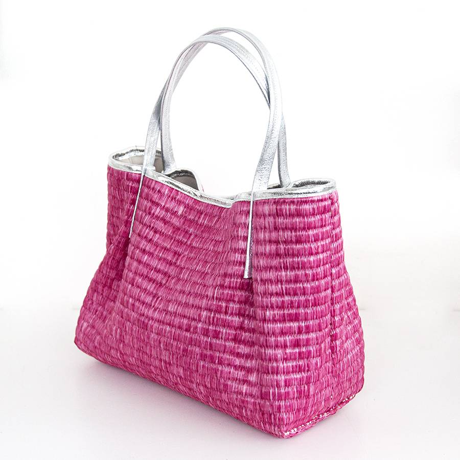 Laura Di Maggio ADIMA – shopping in pelle e paglia fucsia Acquista Ora