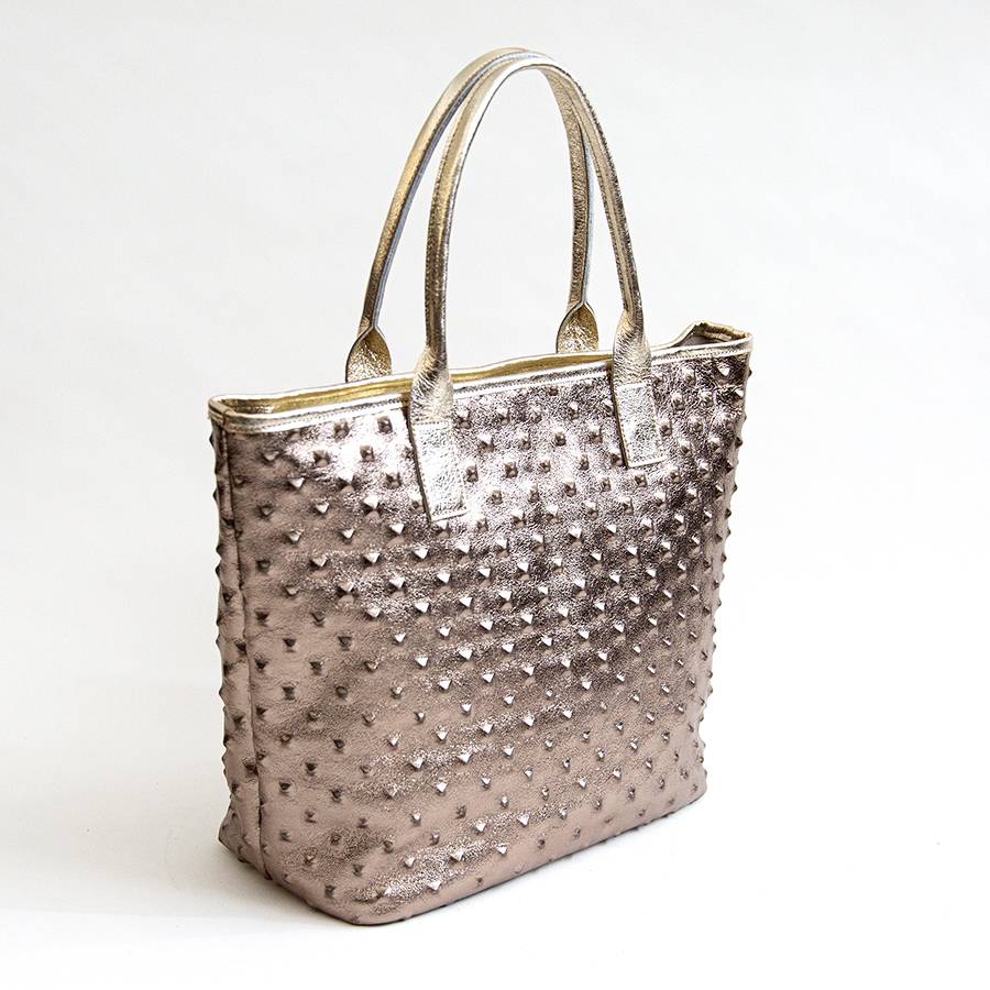 Laura Di Maggio ALTEA – shopping in pelle stampa chiodo bronzo Fino Al -60%