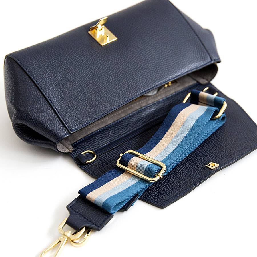 Laura Di Maggio CRETA – baguette con tracolla nastro blu notte Super sconto