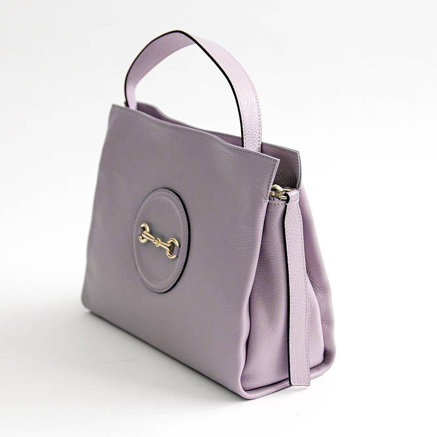 Laura Di Maggio NAIA – borsa con morsetto in pelle lilla Sottocosto