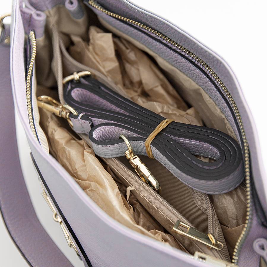 Laura Di Maggio NAIA – borsa con morsetto in pelle lilla Sottocosto