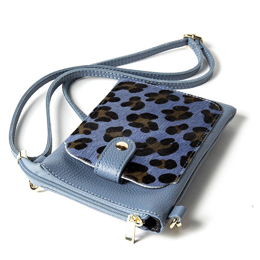 Laura Di Maggio TINY – Porta cellulare in pelle dollaro con cavallino stampa leopardata avio Offerta
