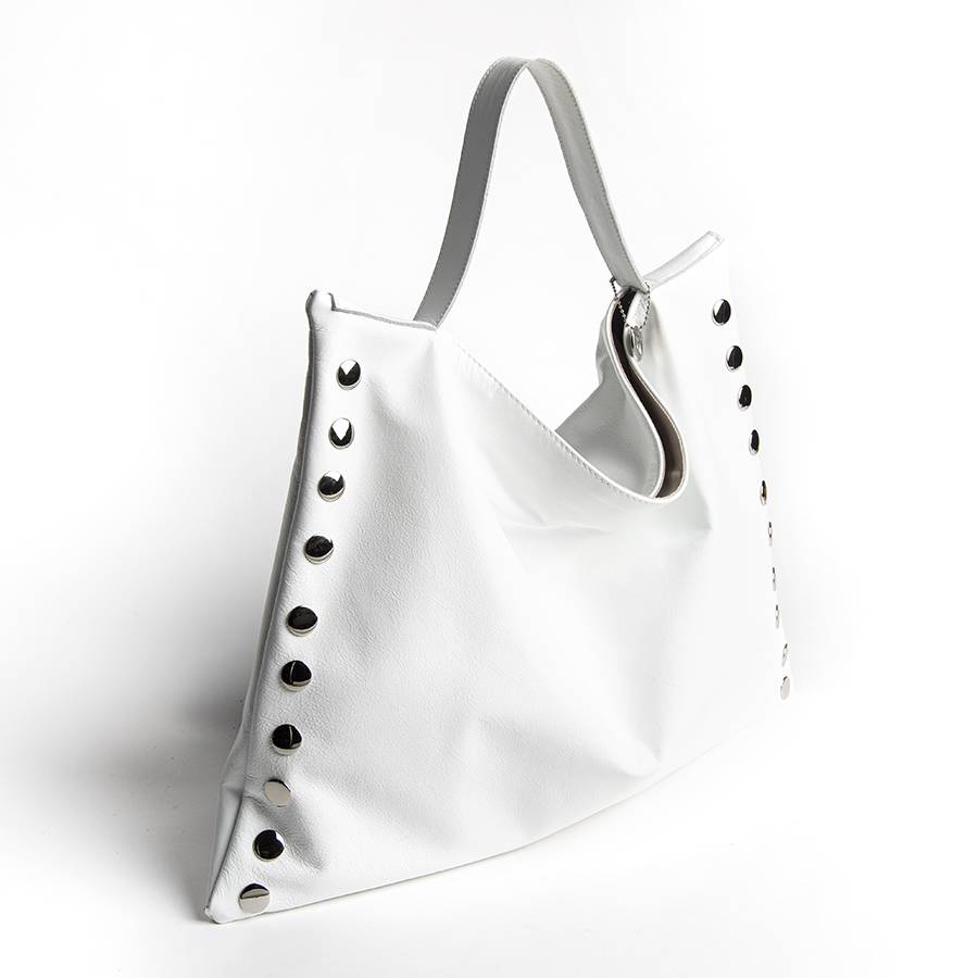Laura Di Maggio JILLIAN BIG – Maxi borsa in pelle nappa bianca In Linea