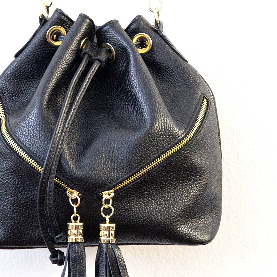 Laura Di Maggio BUCKET – secchiello in pelle nero Spedizione Gratuita