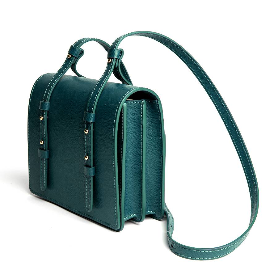 Laura Di Maggio LEA – Postina in pelle saffiano petrolio Sottocosto