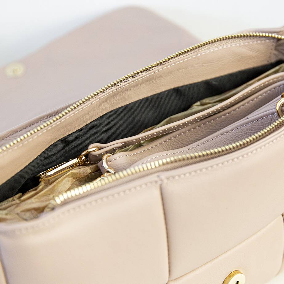 Laura Di Maggio DOLCE – Borsa in nappa trapuntata cipria Pezzi Unici
