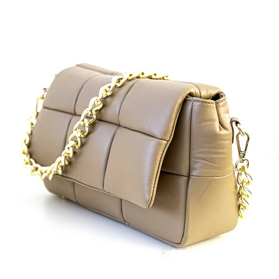 Laura Di Maggio DOLCE – Borsa in nappa trapuntata taupe Soddisfazione Garantita