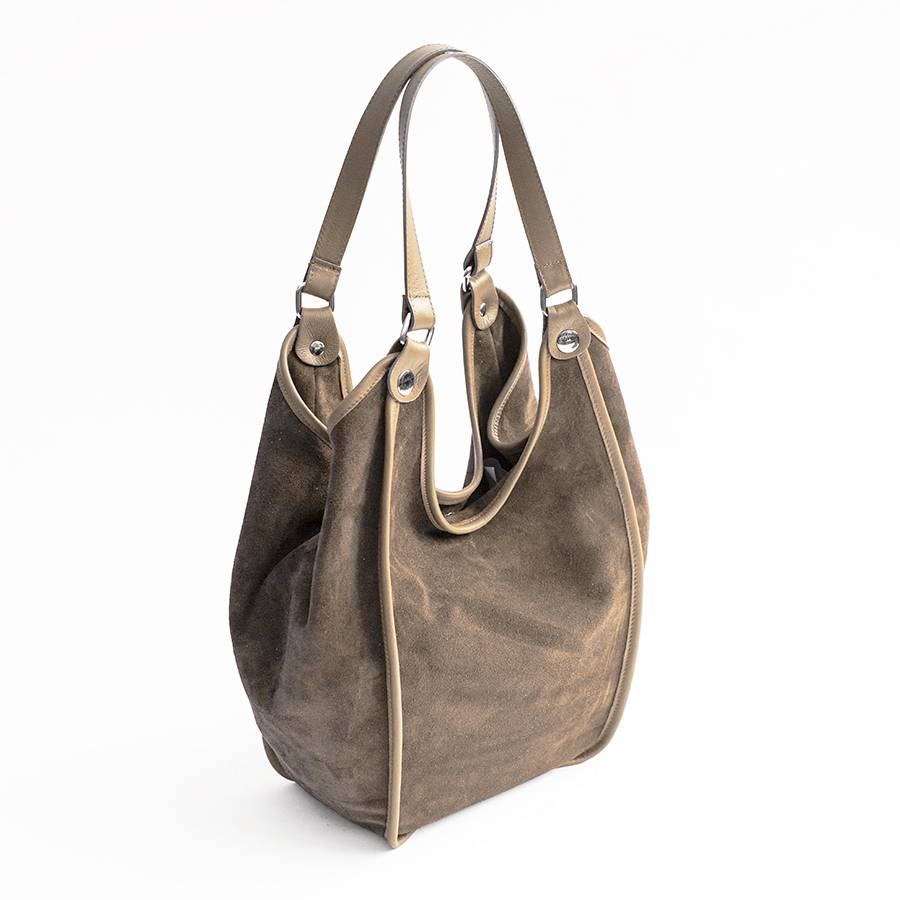 Laura Di Maggio CLEA – Sacca in camoscio e pelle taupe Online Outlet