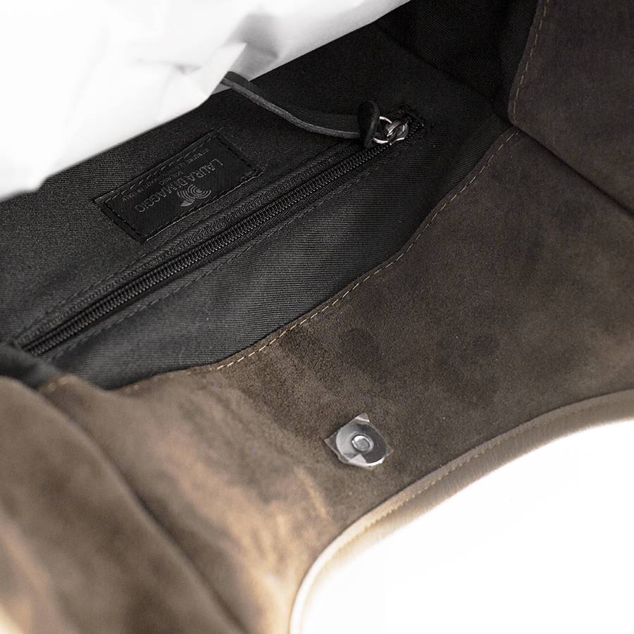 Laura Di Maggio CLEA – Sacca in camoscio e pelle taupe Online Outlet
