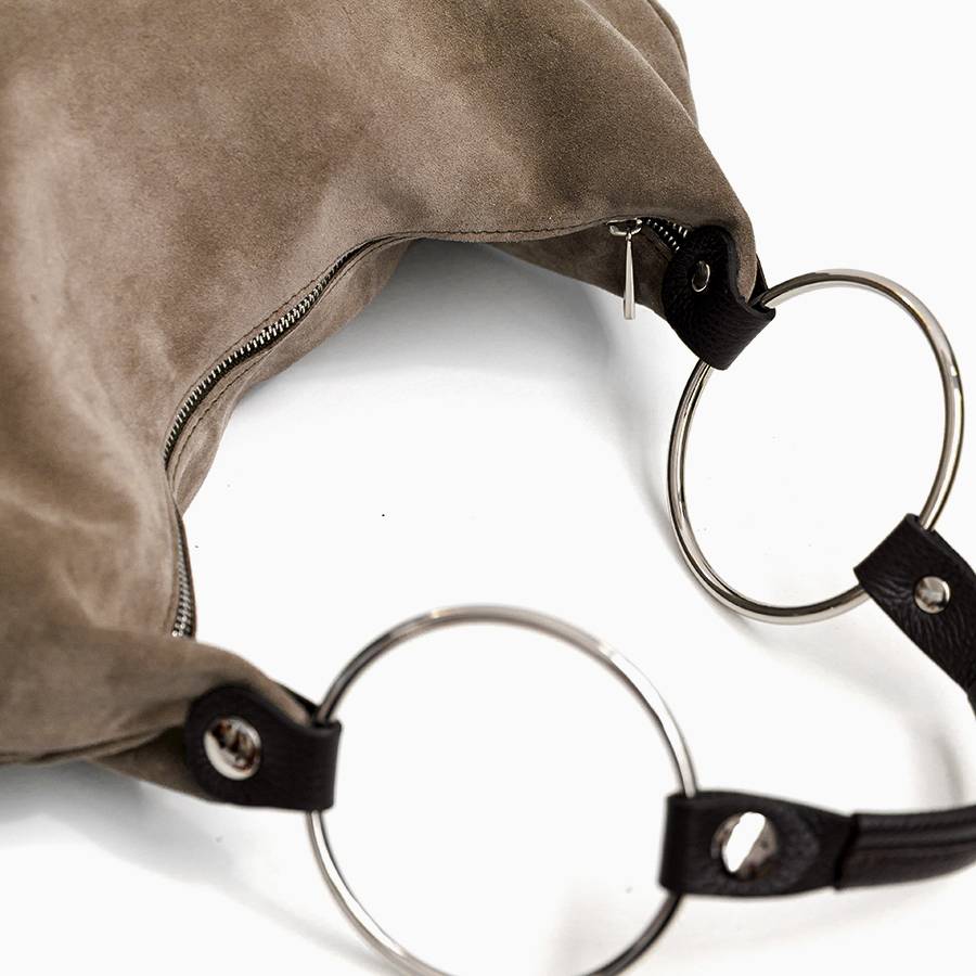 Laura Di Maggio NATALIE – Sacca in camoscio taupe Grandi sconti