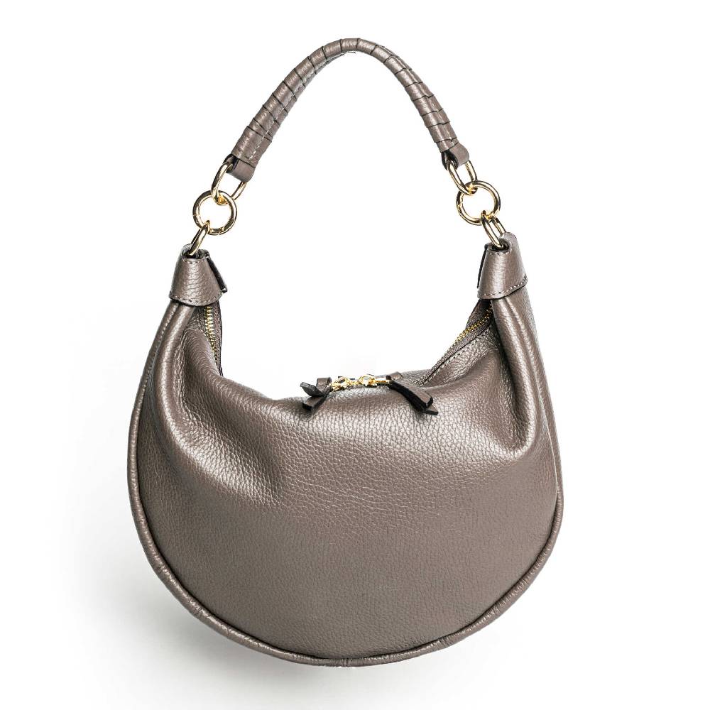 Laura Di Maggio MADRID – Sacca in pelle taupe con manico lavorato Liquidazione
