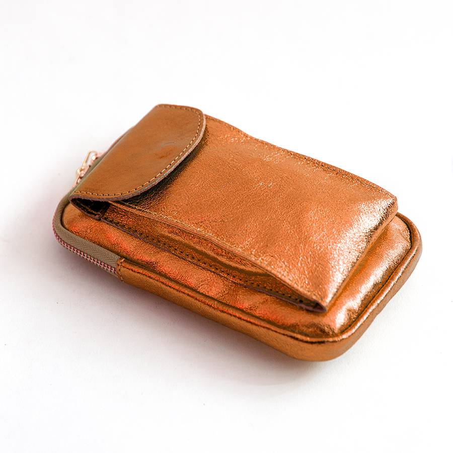 Laura Di Maggio PORTACELLULARE – pelle laminata arancio Super Saving Price