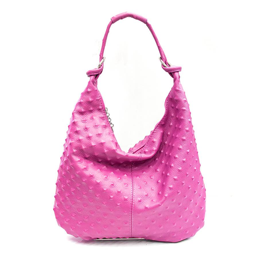 Laura Di Maggio ASIA – hobo bag in pelle stampa chiodo fucsia Ritorno libero