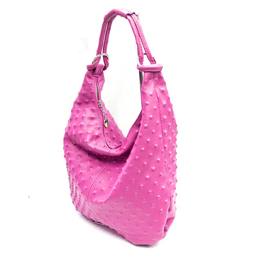 Laura Di Maggio ASIA – hobo bag in pelle stampa chiodo fucsia Ritorno libero
