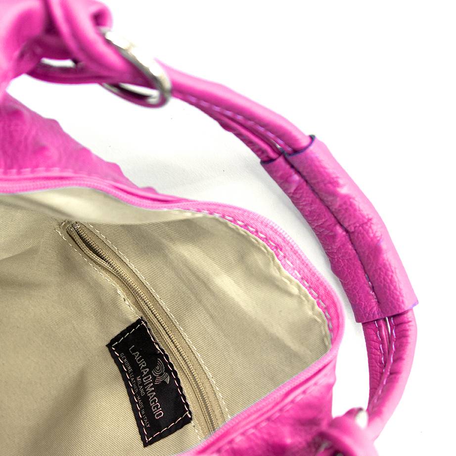 Laura Di Maggio ASIA – hobo bag in pelle stampa chiodo fucsia Ritorno libero