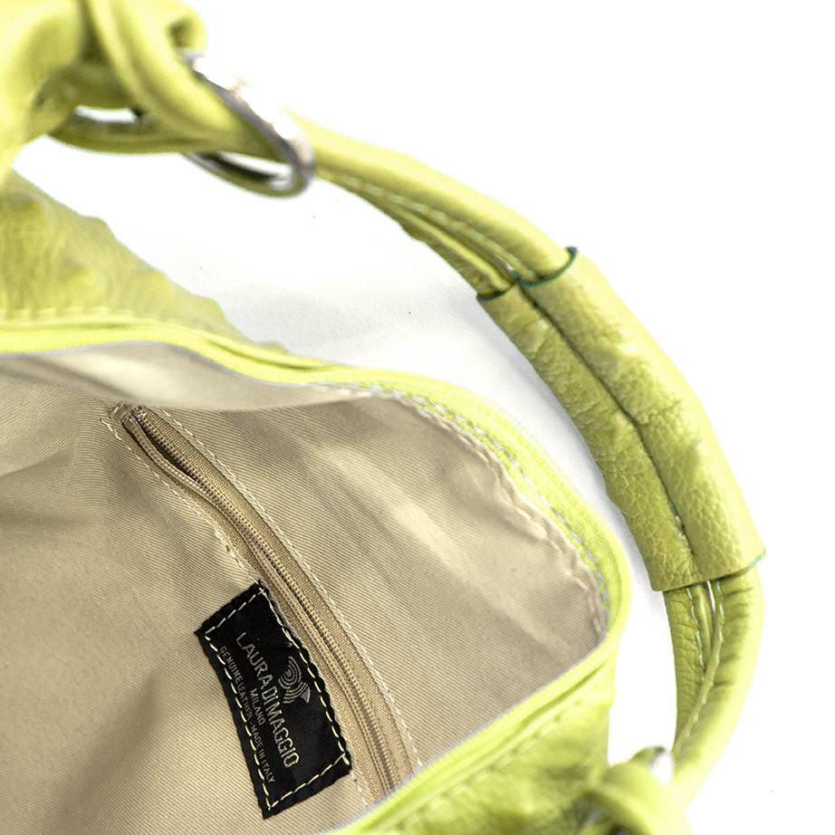 Laura Di Maggio ASIA – hobo bag in pelle stampa chiodo lime Rilascio limitato