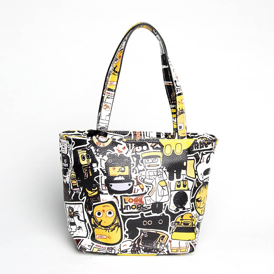Laura Di Maggio DOODLE – shopping in pelle serigrafata bianca Fino al 50% di sconto