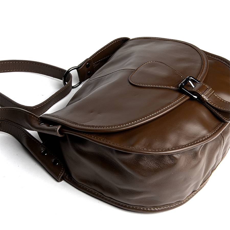 Laura Di Maggio SADDLE – postina a spalla in pelle soft testa di moro Only for today