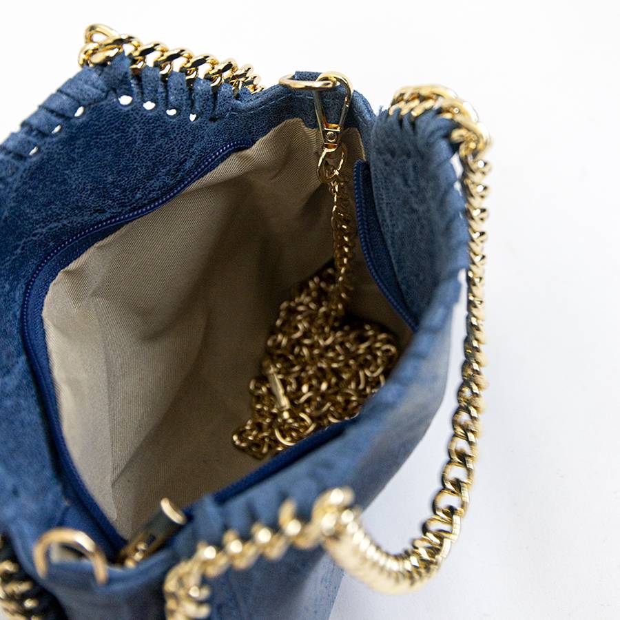 Laura Di Maggio LUMI – Borsa con catene in pelle vintage blu Enormi sconti