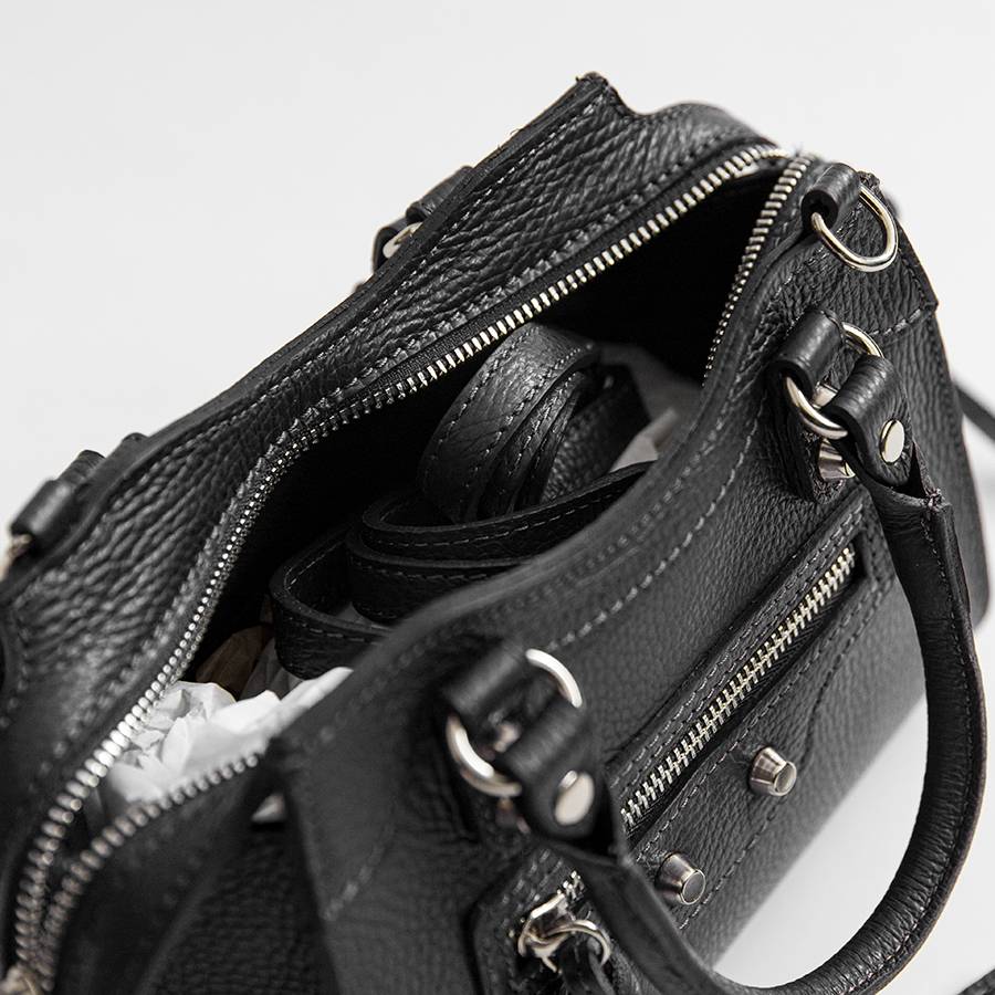Laura Di Maggio BARCELLONA SMALL – bauletto in pelle nero Trasporto libero internazionale